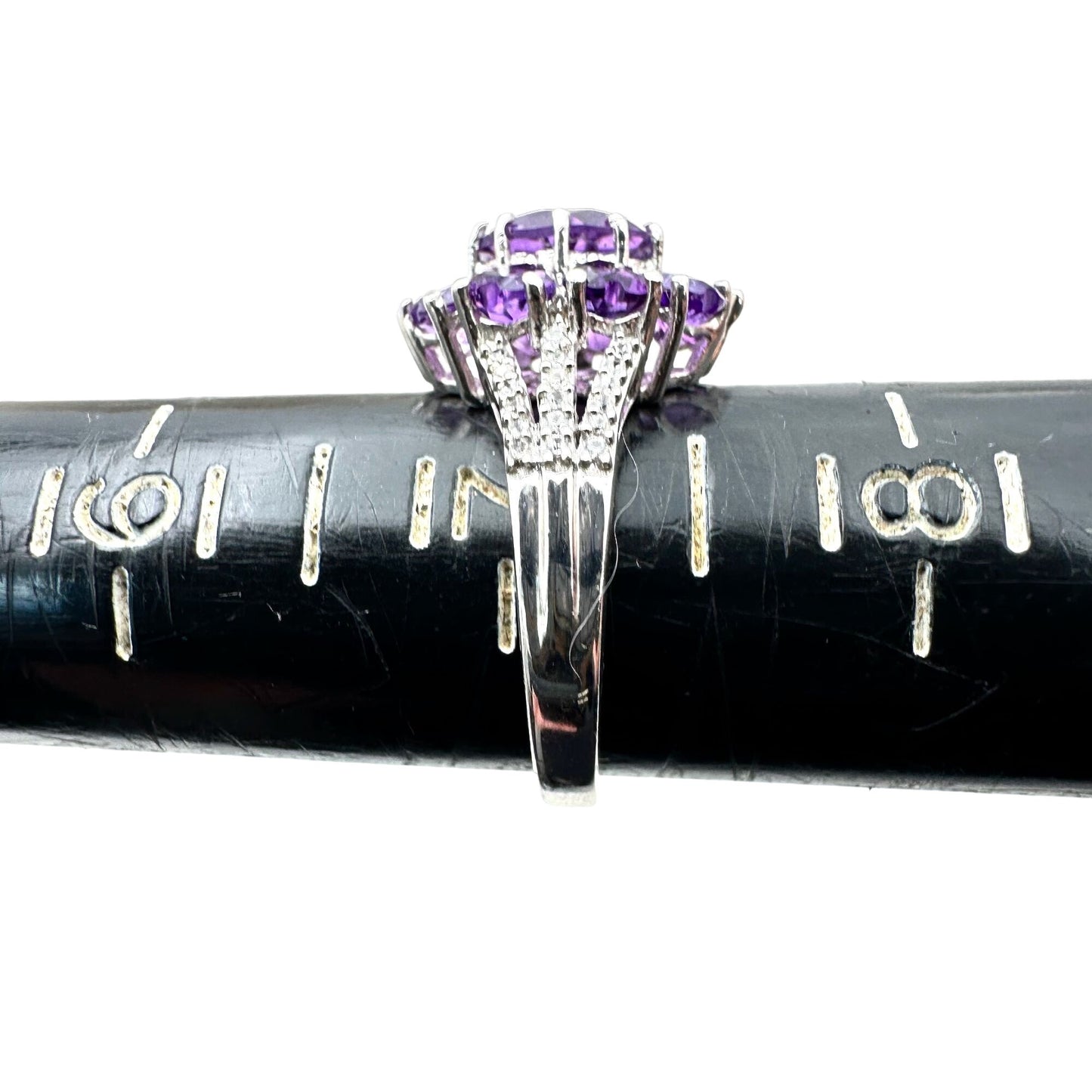 Chuck Clemency Womens Ring Sterling Silver Purple Amethyst Size 7