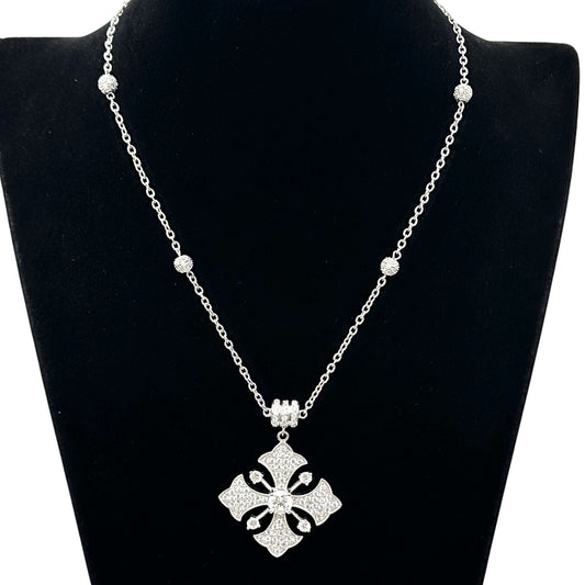 Joseph Esposito Maltese Cross Magnetic Pendant Sterling Silver Necklace