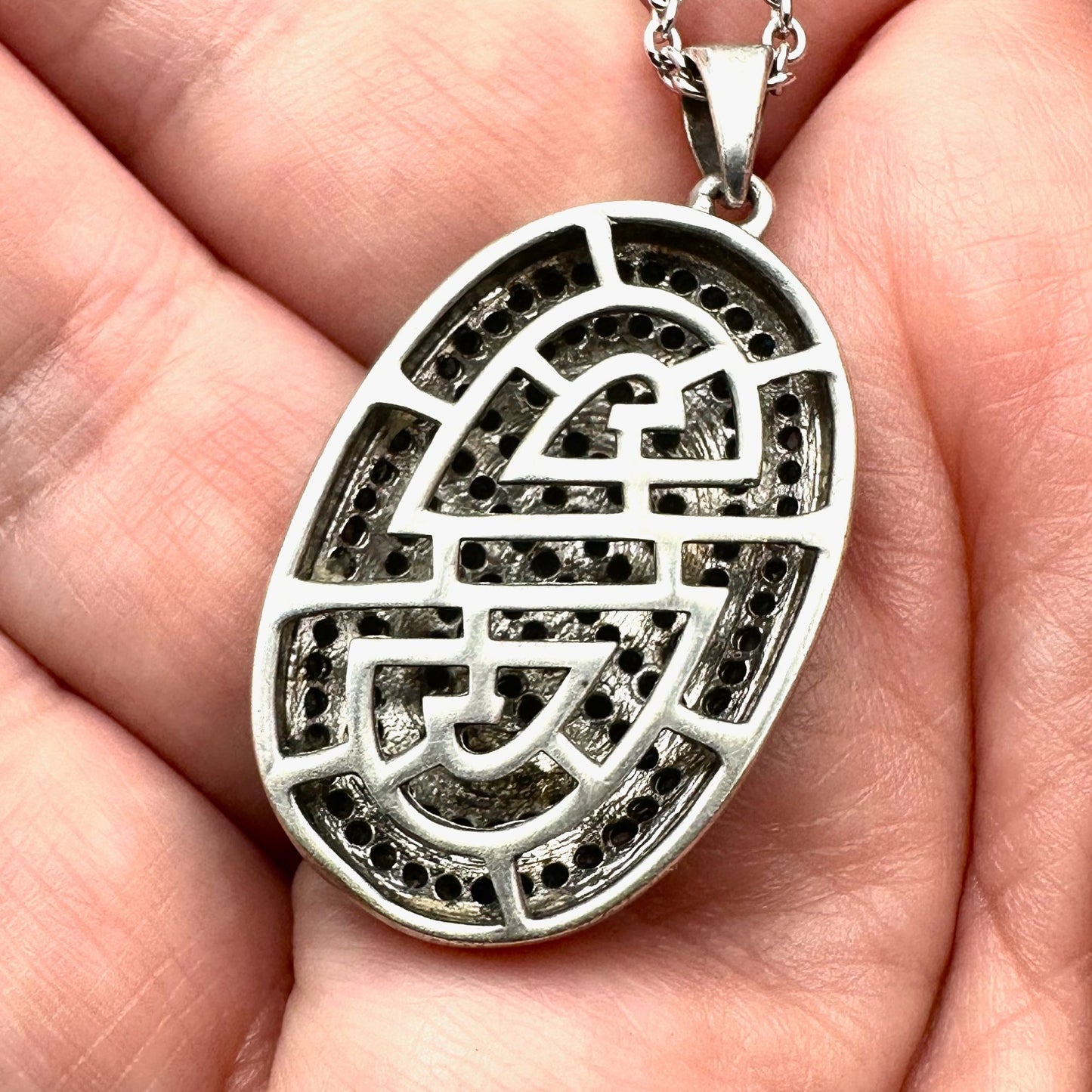 Blue Diamond 1.40 ctw Pendant Sterling Silver Necklace 18 Inch Chain