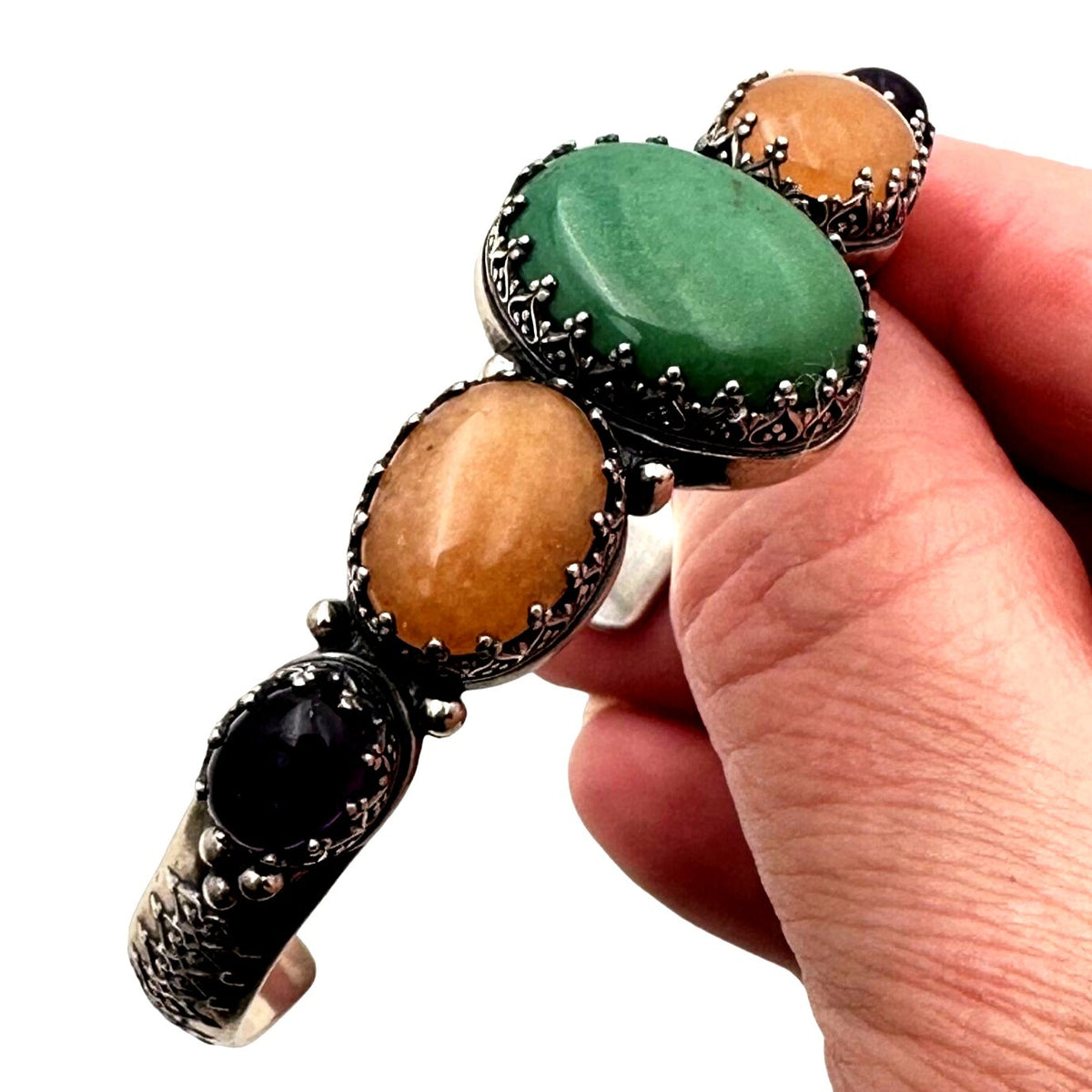 Carolyn Pollack Relios Womens Bracelet Sterling Silver Gemstone Cuff