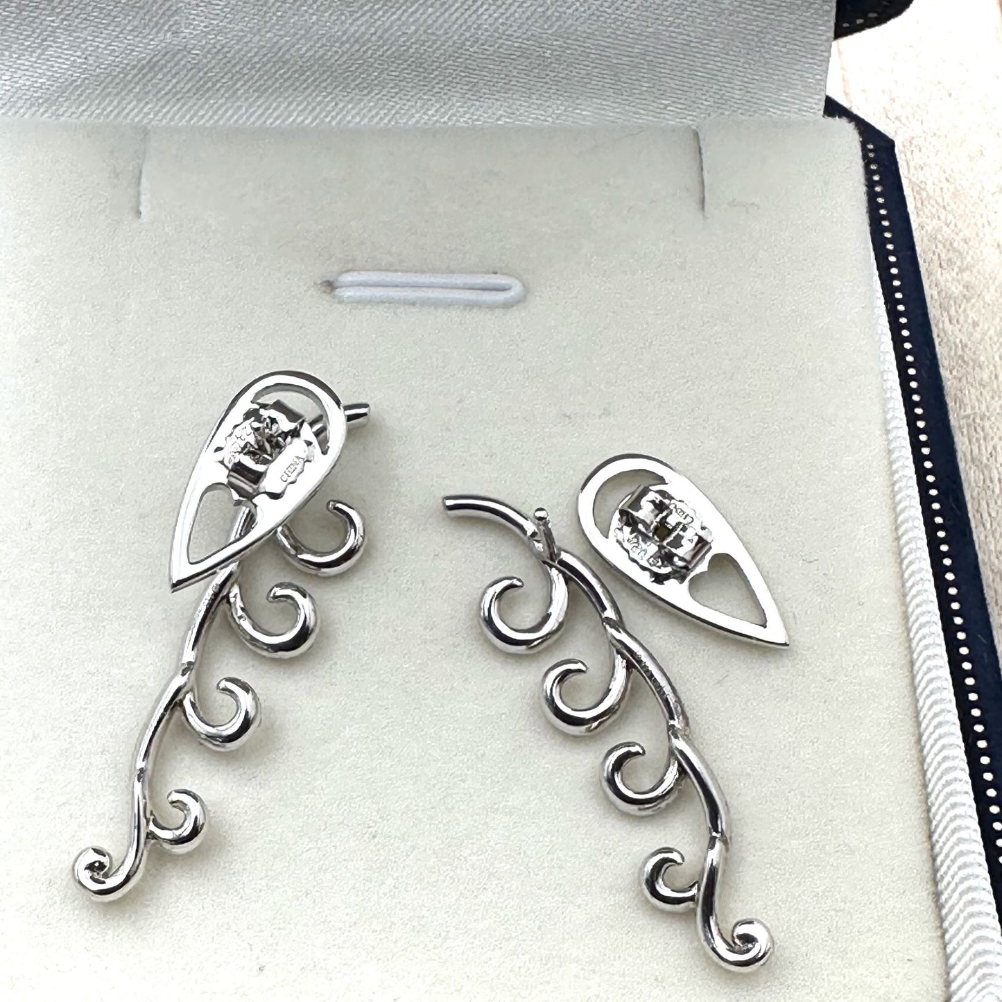 Yellow Diamond Sterling Silver Pierced Earrings 1.5 Inch