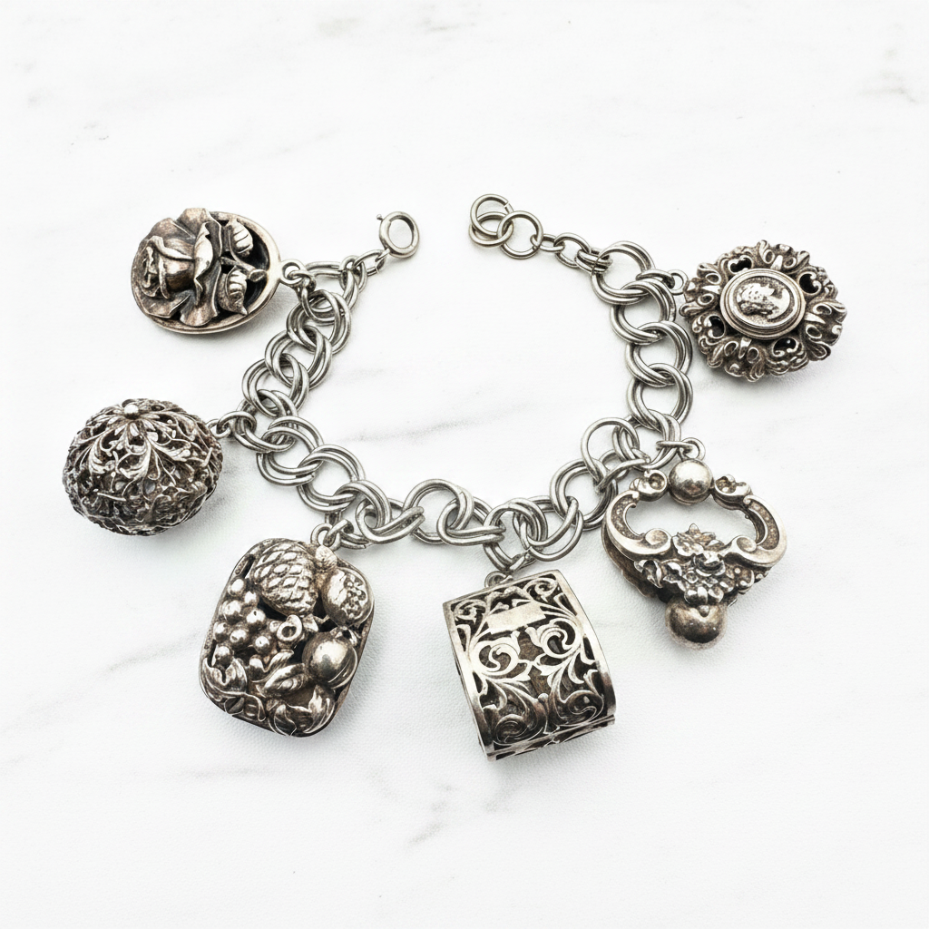 Sterling Silver Bracelets - White Marble