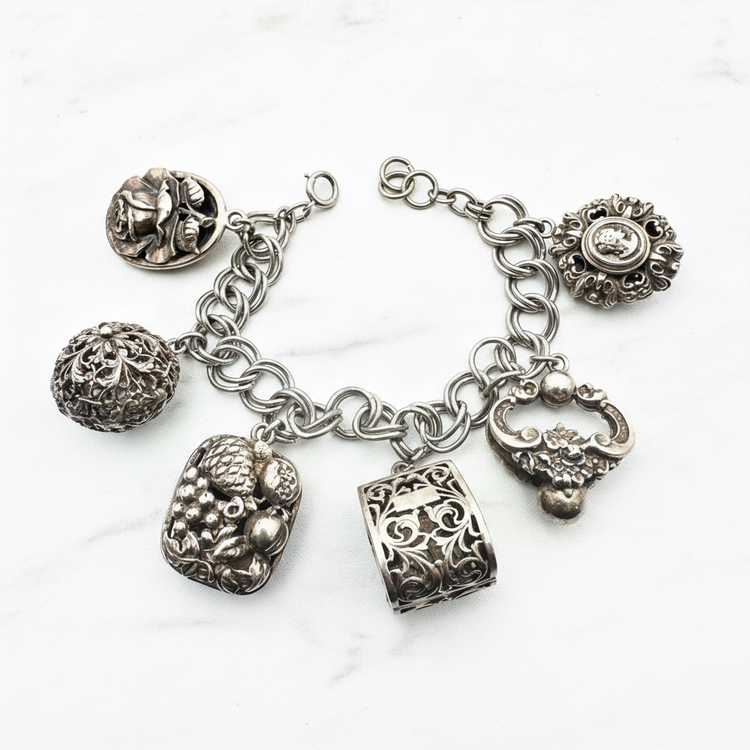 Sterling Silver Bracelets - White Marble