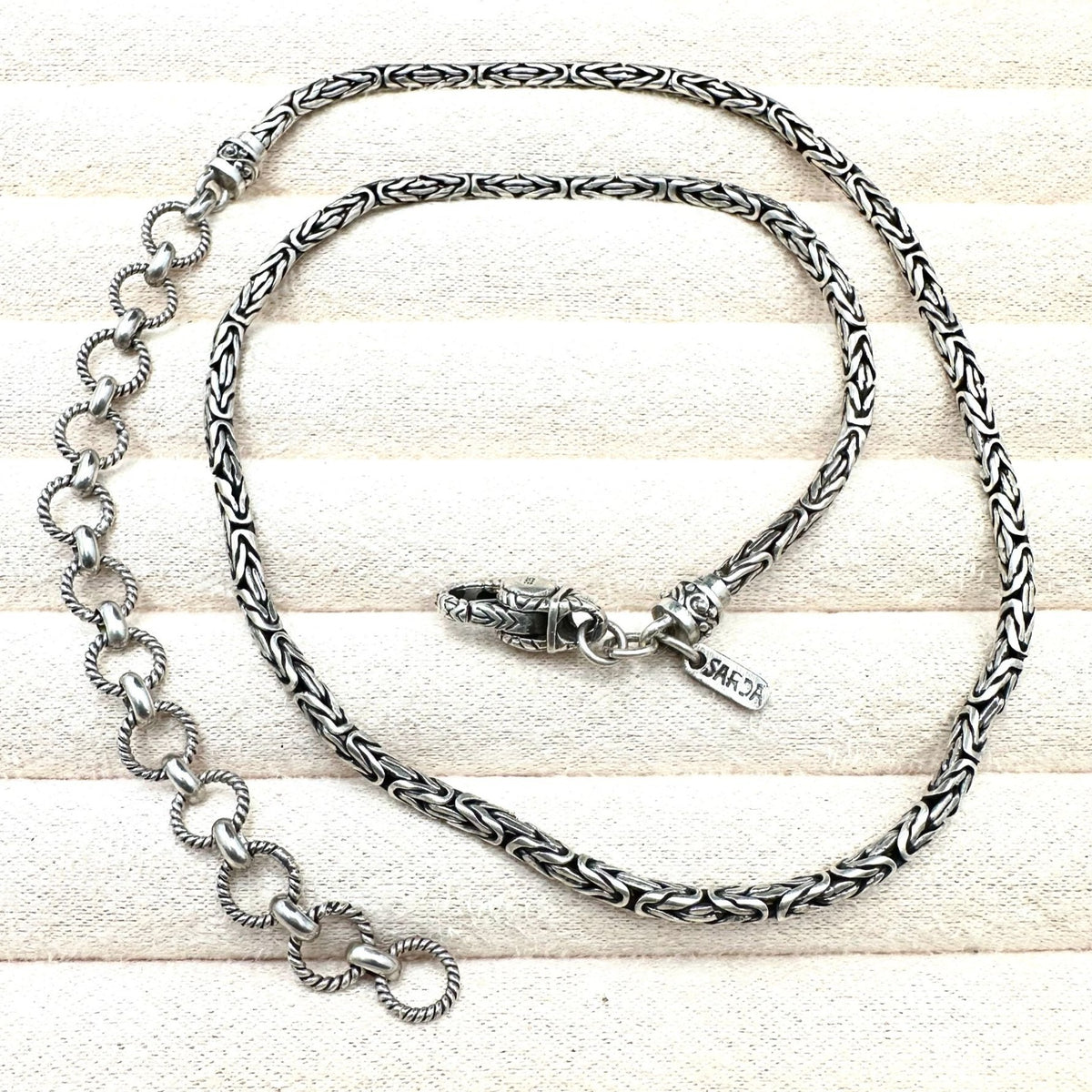Sterling Silver Byzantine Chain 15 Inch Artisan Gem Collection JTV