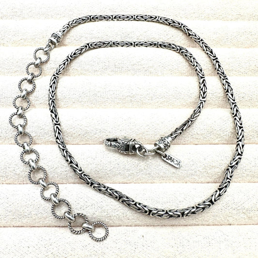 Sterling Silver Byzantine Chain 15 Inch Artisan Gem Collection JTV
