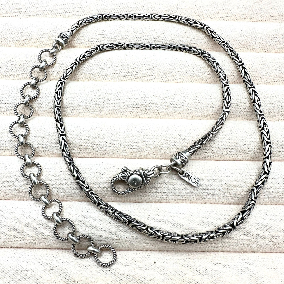 Sterling Silver Byzantine Chain 15 Inch Artisan Gem Collection JTV