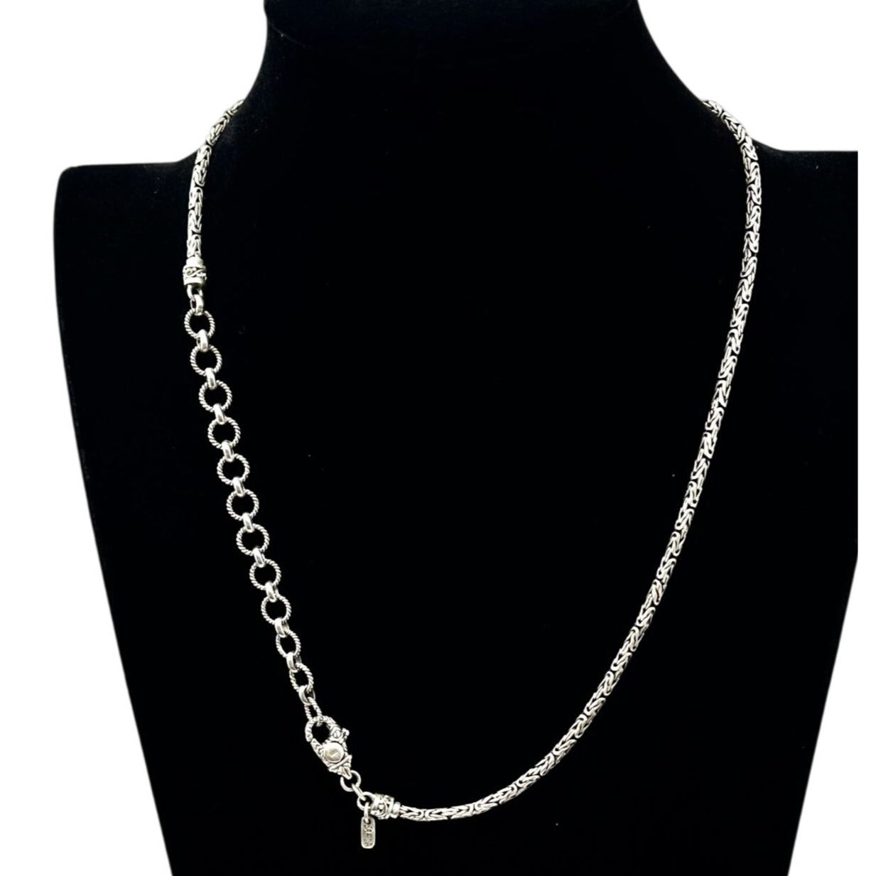 Sterling Silver Byzantine Chain 15 Inch Artisan Gem Collection JTV