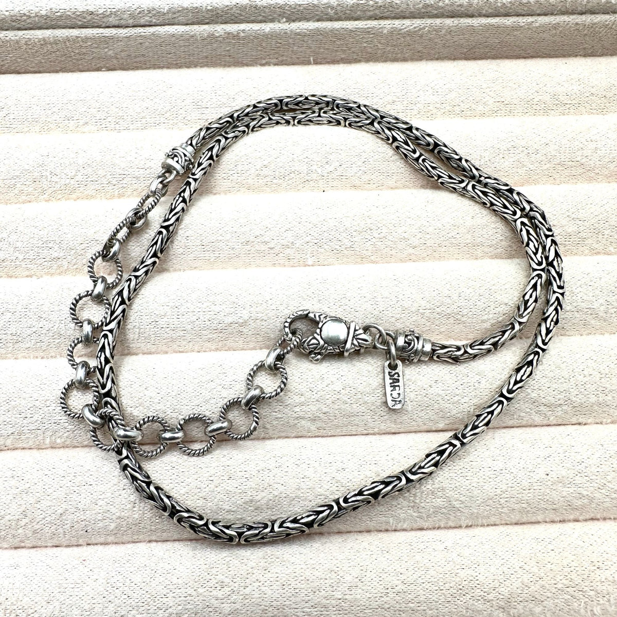 Sterling Silver Byzantine Chain 15 Inch Artisan Gem Collection JTV