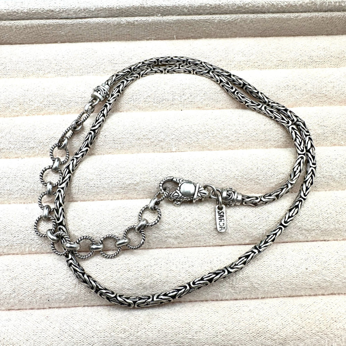 Sterling Silver Byzantine Chain 15 Inch Artisan Gem Collection JTV