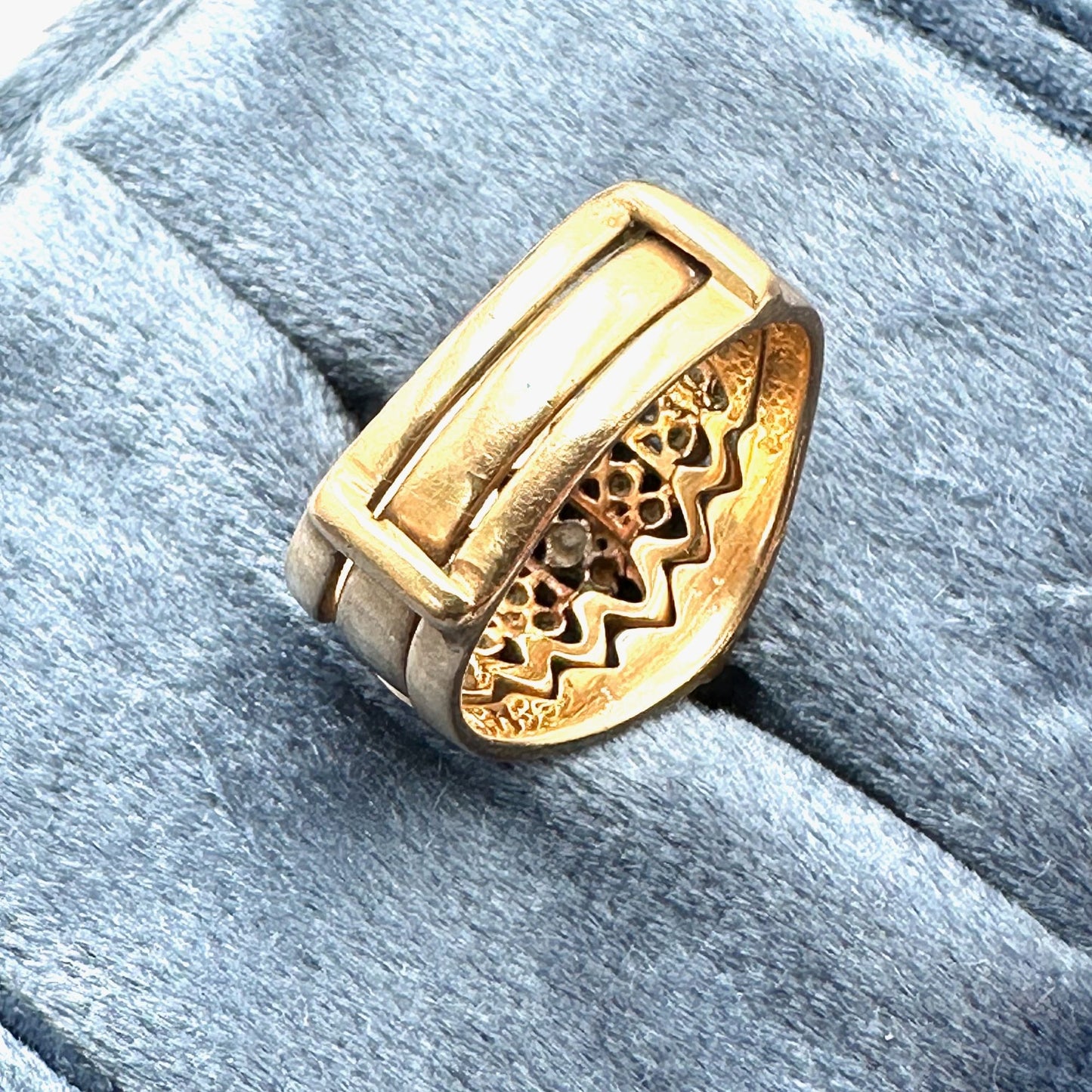 Vintage 14K Gold Diamond Cluster Ring Size 6.5