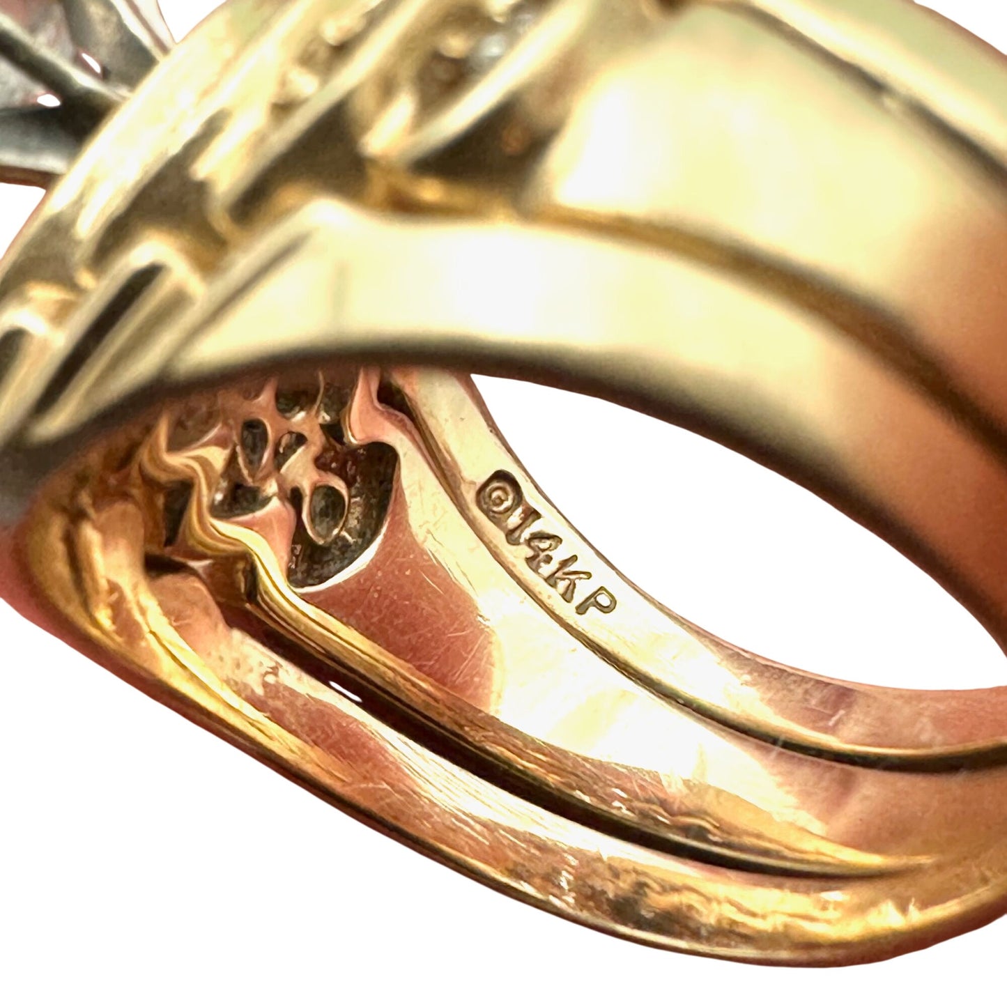 Vintage 14K Gold Diamond Cluster Ring Size 6.5