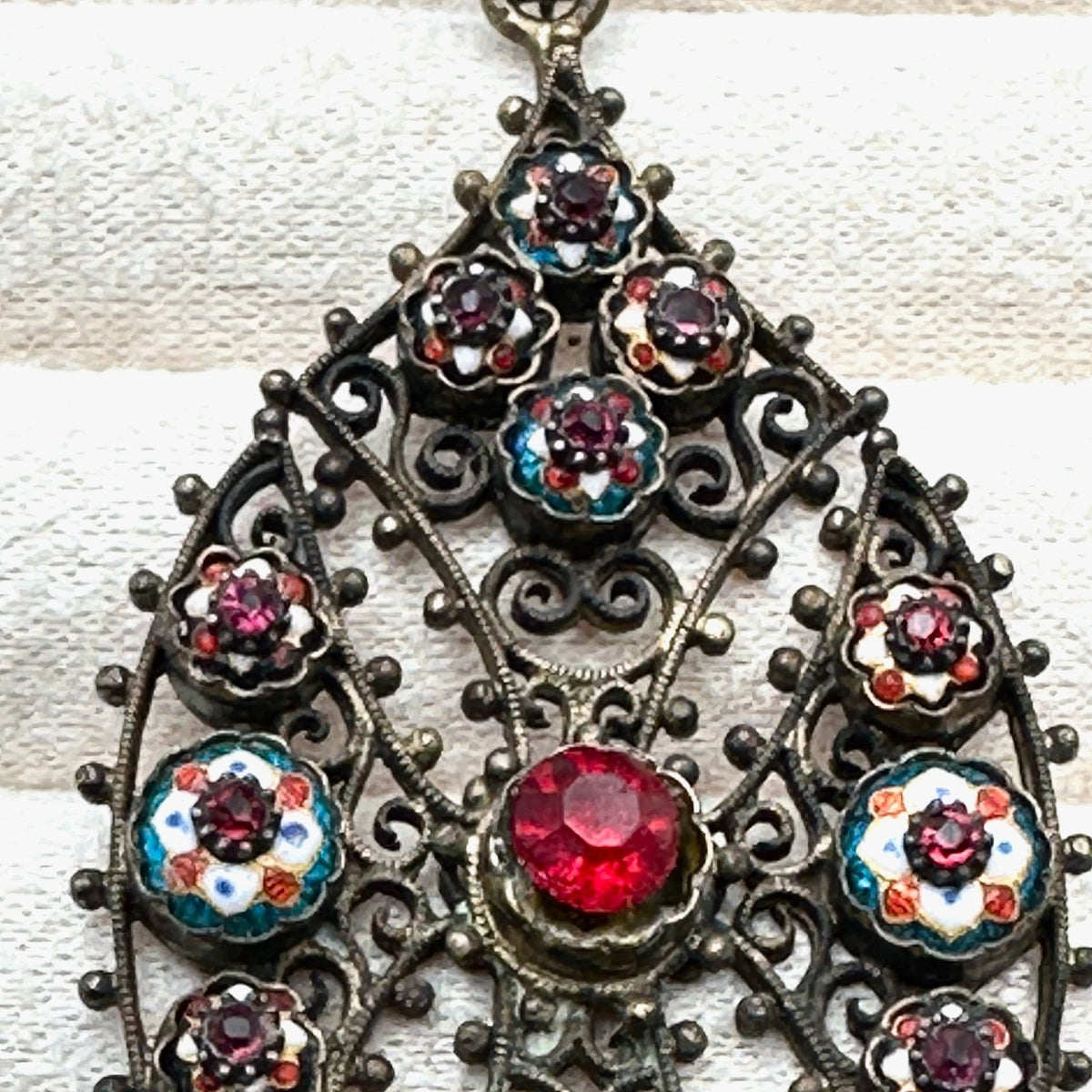 Rare Antqiue Bressans French Enamel Byzantine Cross Artist Amedee Fornet 1870s