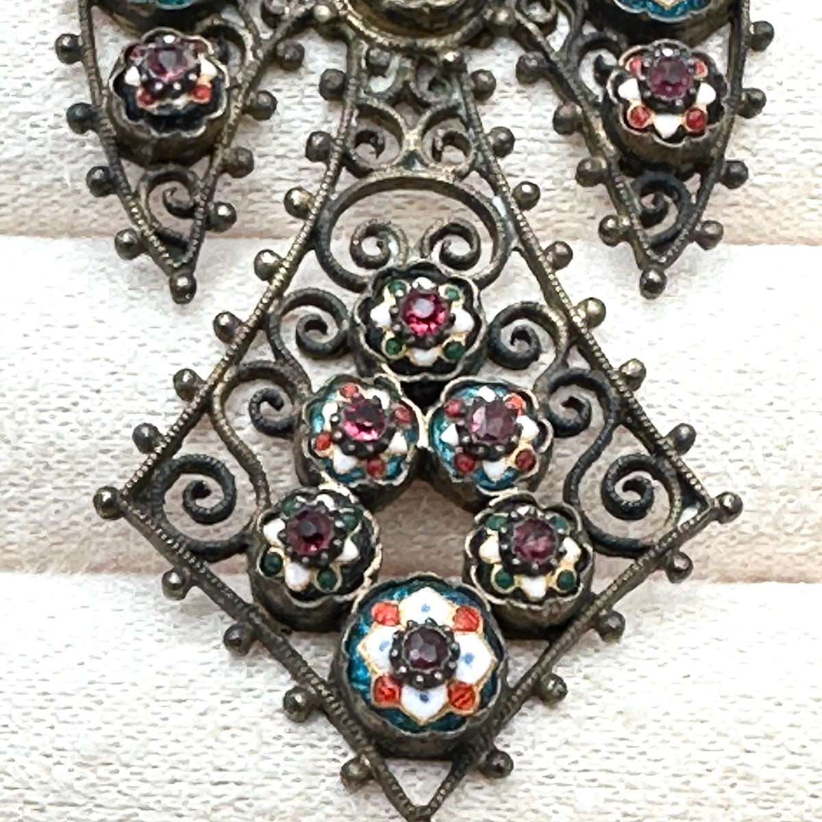Rare Antqiue Bressans French Enamel Byzantine Cross Artist Amedee Fornet 1870s