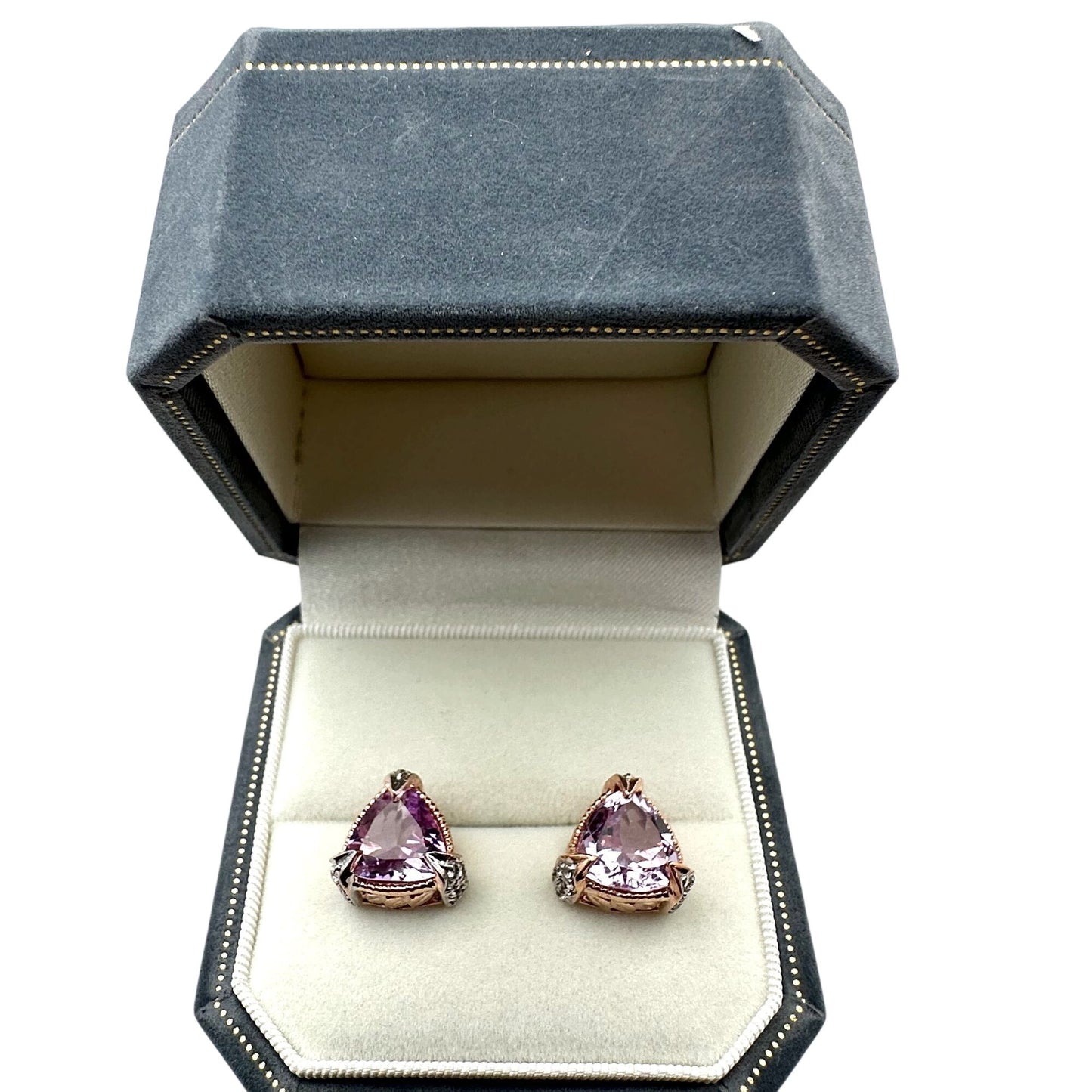 Chuck Clemency Pink Tourmaline & Diamond Rose Gold Plated Sterling Silver Studs