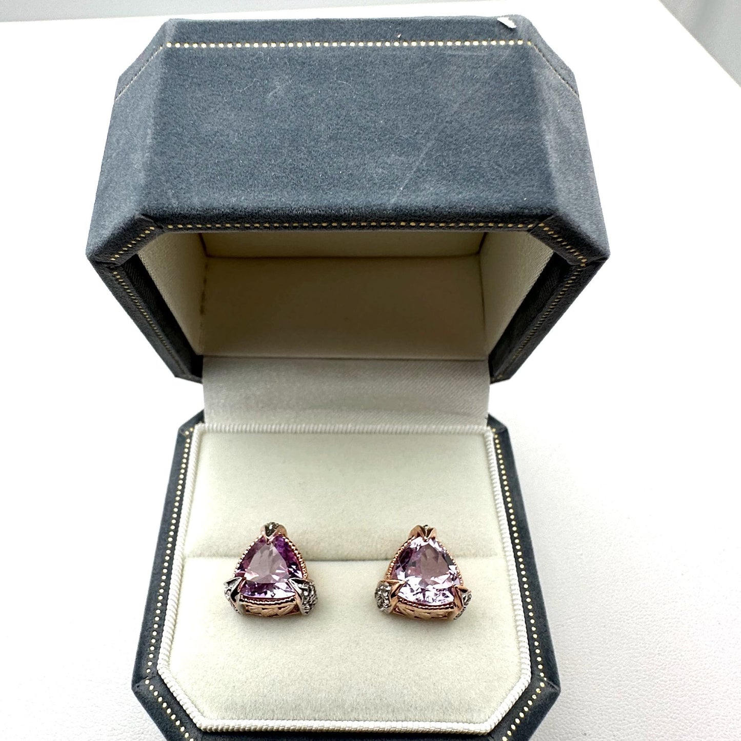 Chuck Clemency Pink Tourmaline & Diamond Rose Gold Plated Sterling Silver Studs