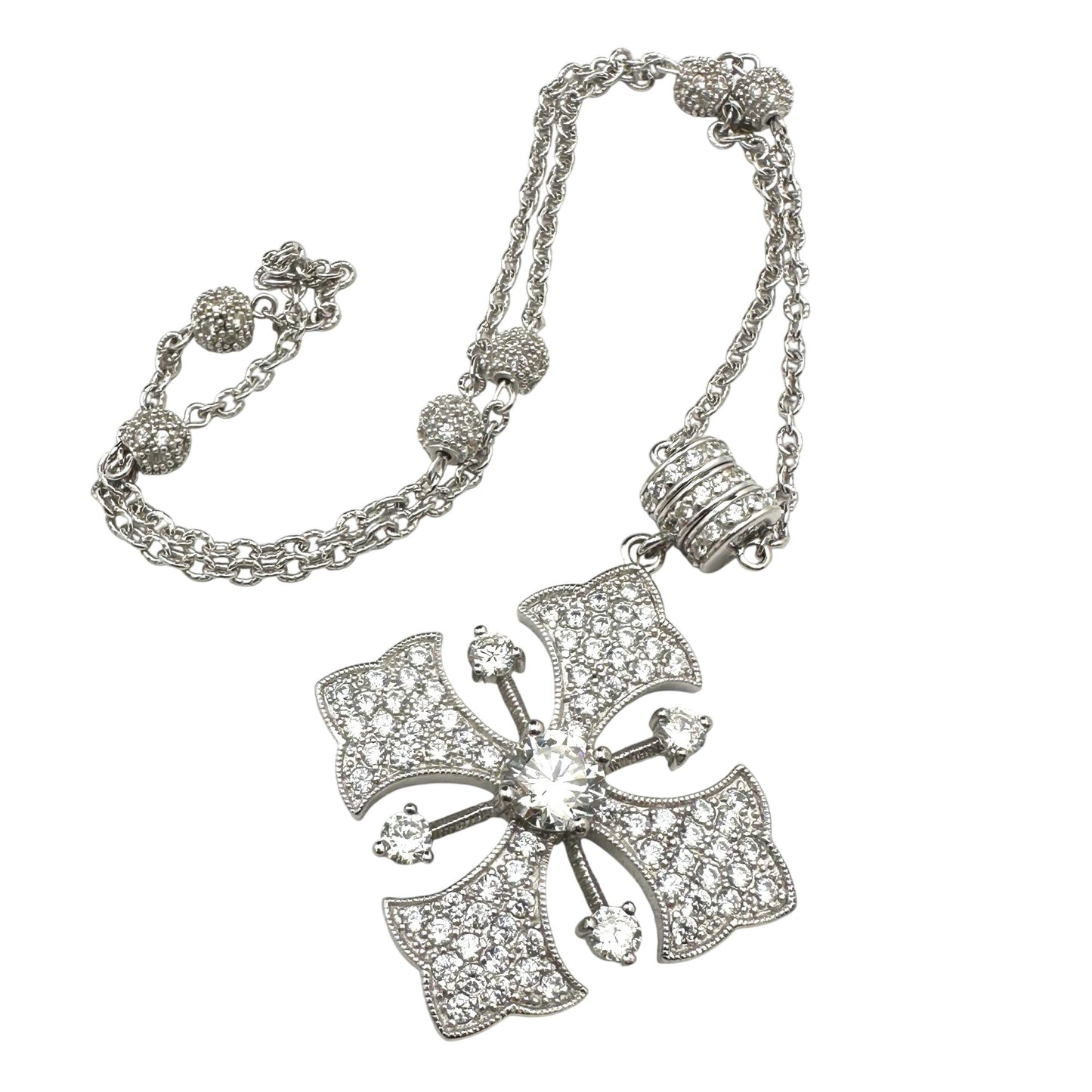 Joseph Esposito Maltese Cross Magnetic Pendant Sterling Silver Necklace