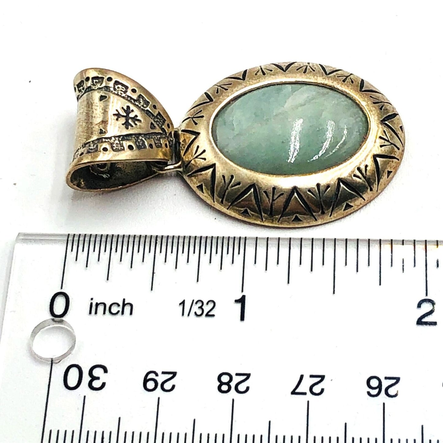 American Southwest Carolyn Pollack Green Aventurine Sterling Silver Pendant