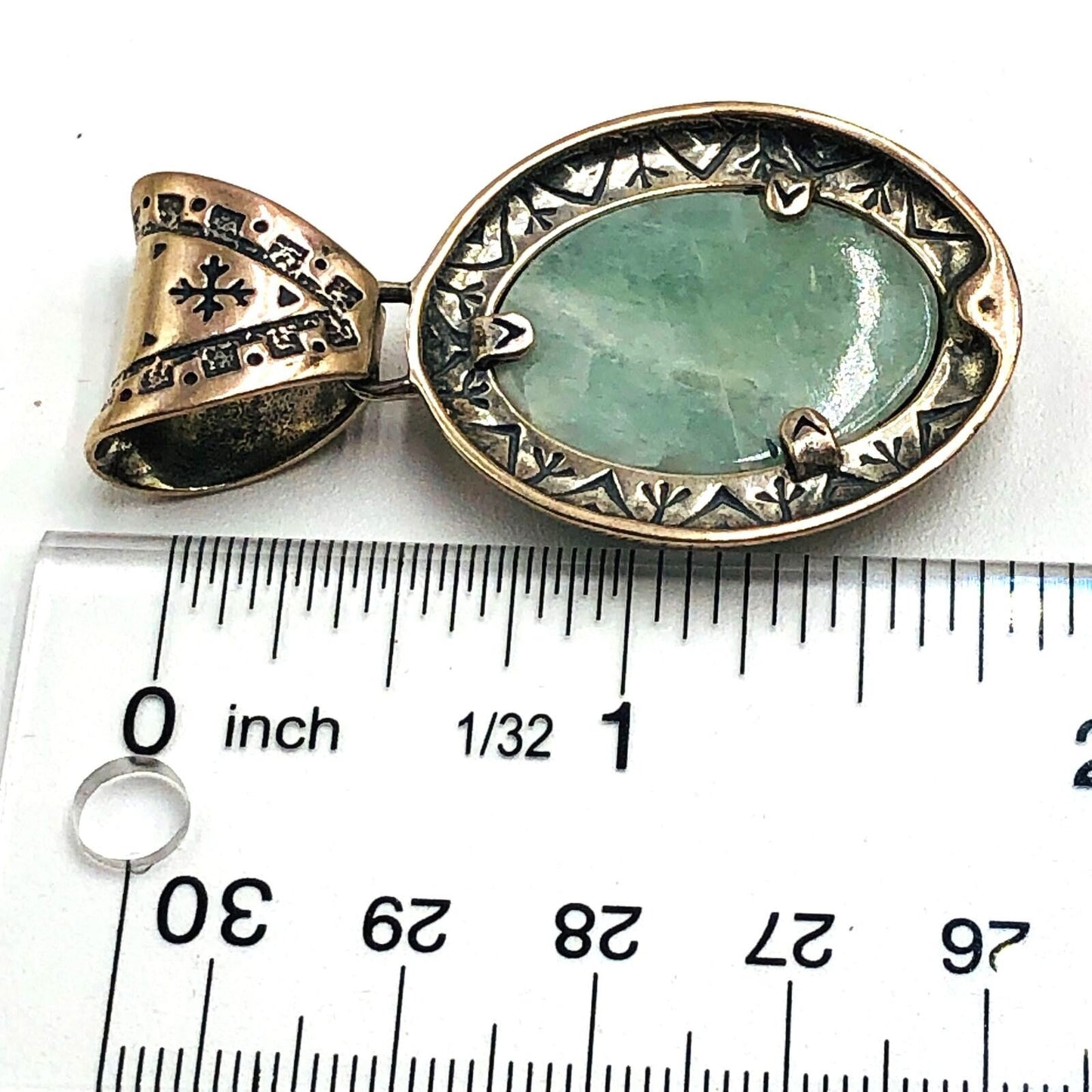 American Southwest Carolyn Pollack Green Aventurine Sterling Silver Pendant