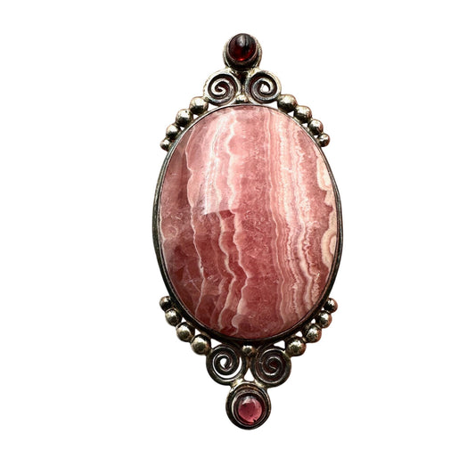 Sajen Garnet Rhodochrosite Sterling silver Pin Pendant