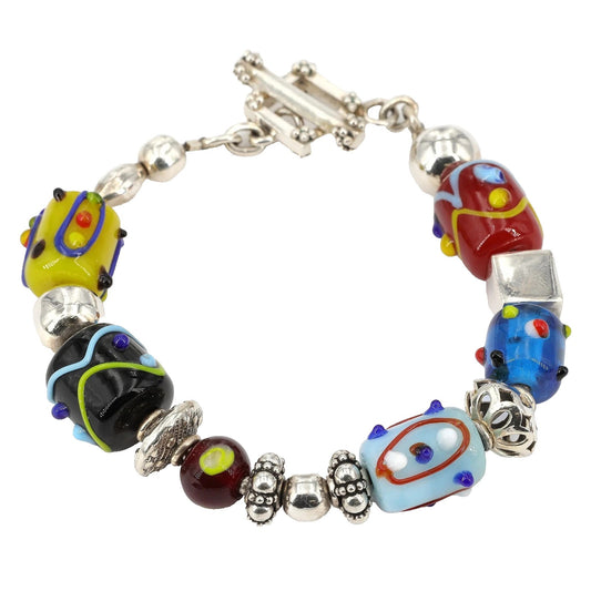 silpada art glass sterling silver bracelet