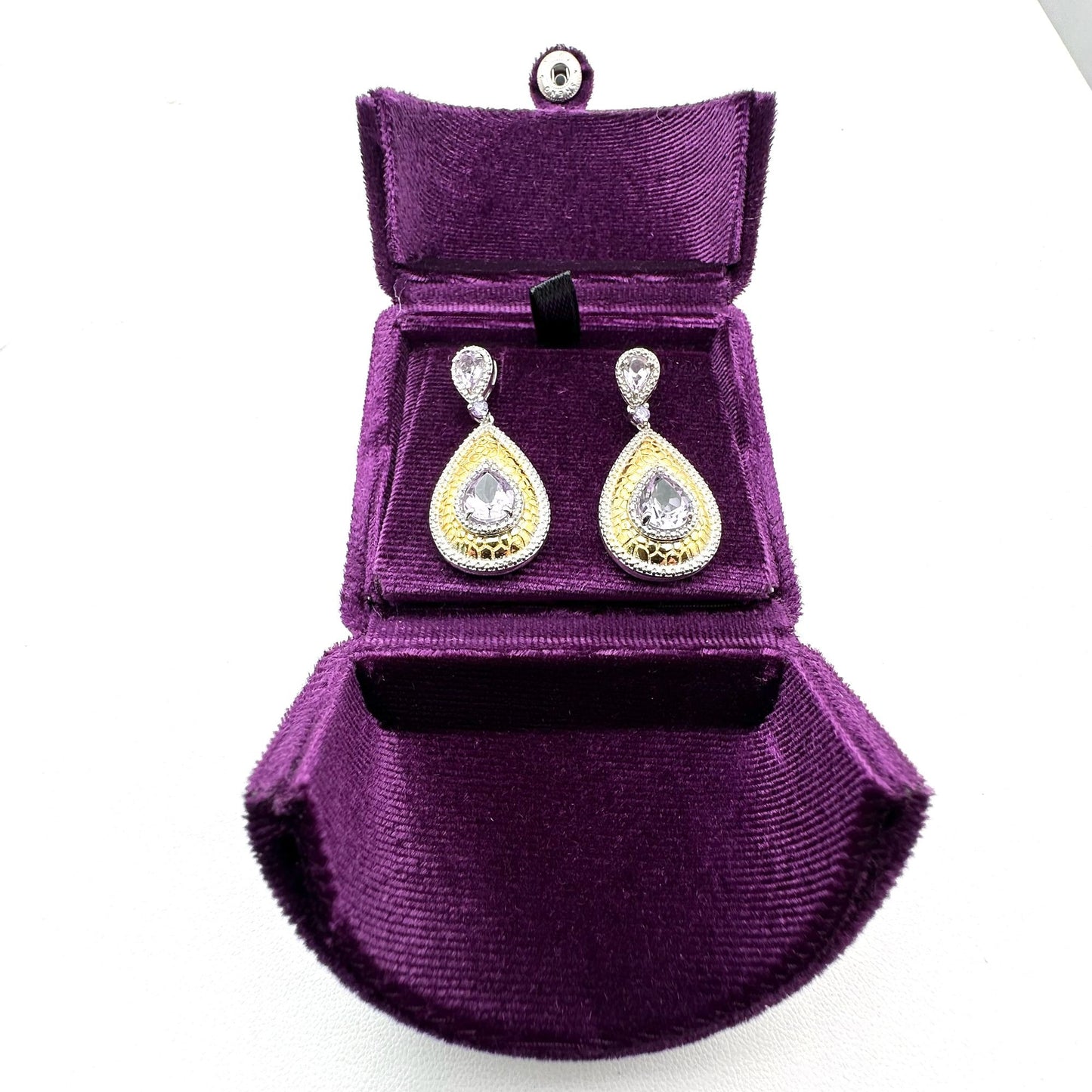 D'Joy Amethyst Sterling Silver Chandelier Pierced Earrings 1.5"