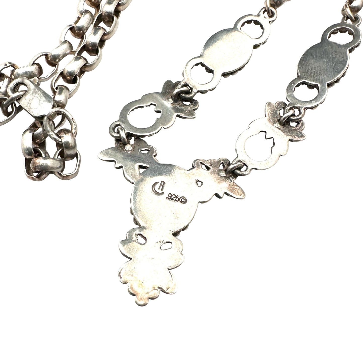 Vintage Carolyn Pollack Blue Lace Agate Sterling Silver Necklace 20 Inch
