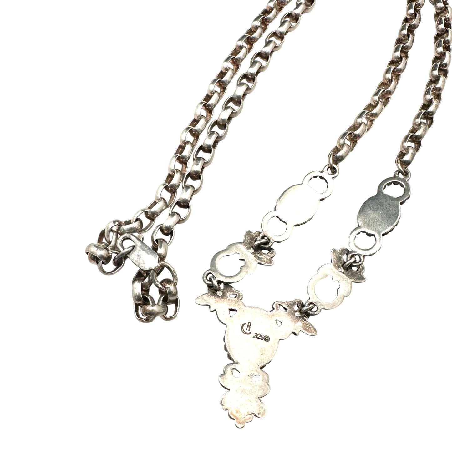 Vintage Carolyn Pollack Blue Lace Agate Sterling Silver Necklace 20 Inch