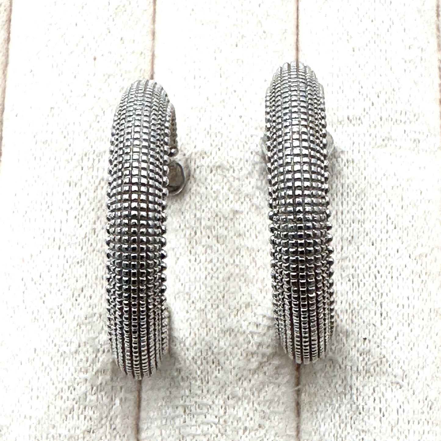 Judith Ripka Pierced 1 Inch Hoop Earrings 18K Gold Sterling Silver