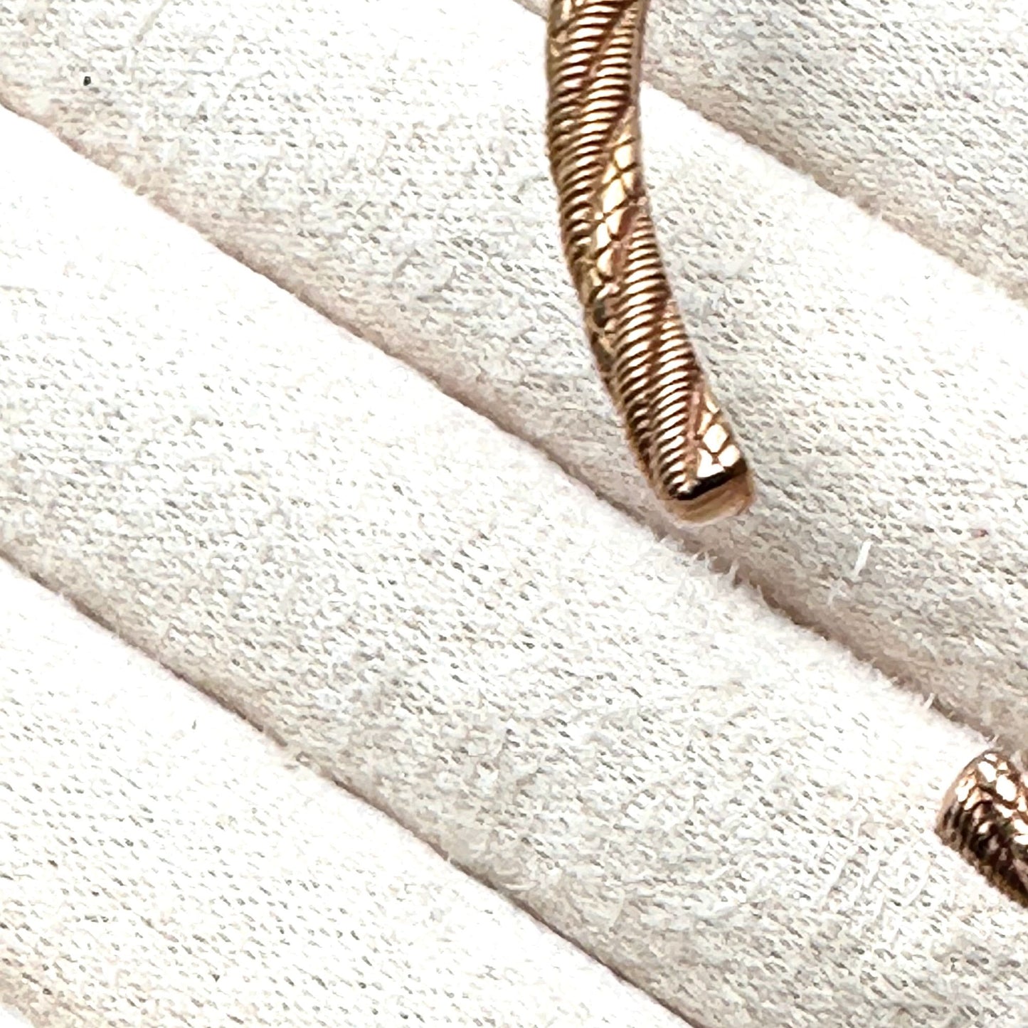 Judith Ripka Bracelet Rose Gold Plated Sterling Silver Hinged Cuff 7 Inch