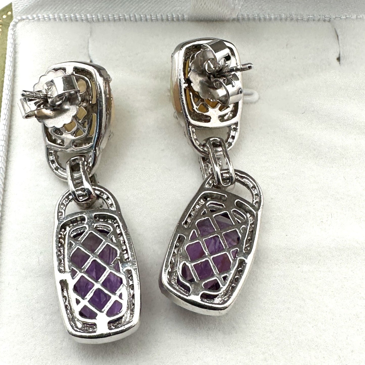 Rarities Carol Brodie Sterling Ethiopian Opal Amethyst Zircon Pierced Earrings