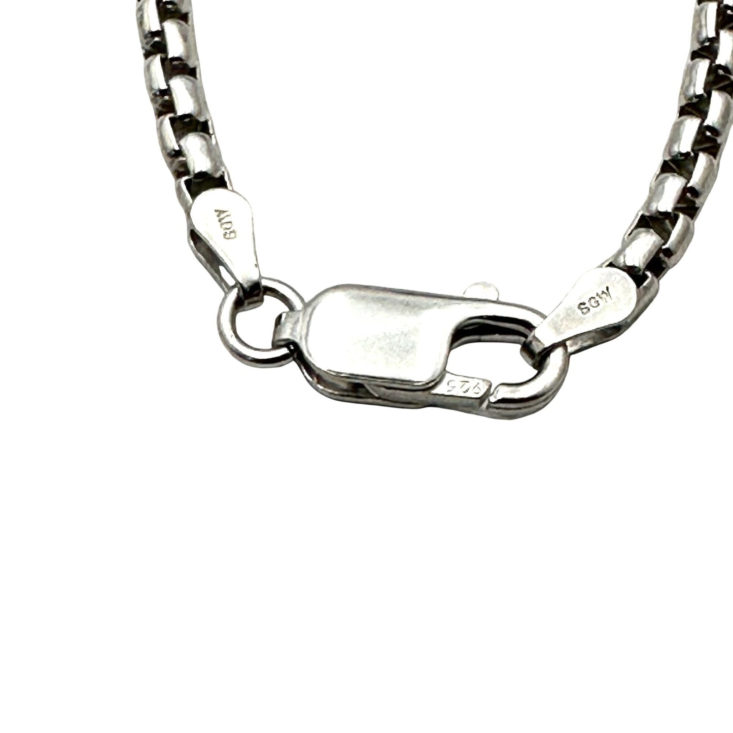 Italy Sterling Silver Korean Link 4mm Chain Necklace 20 Inch