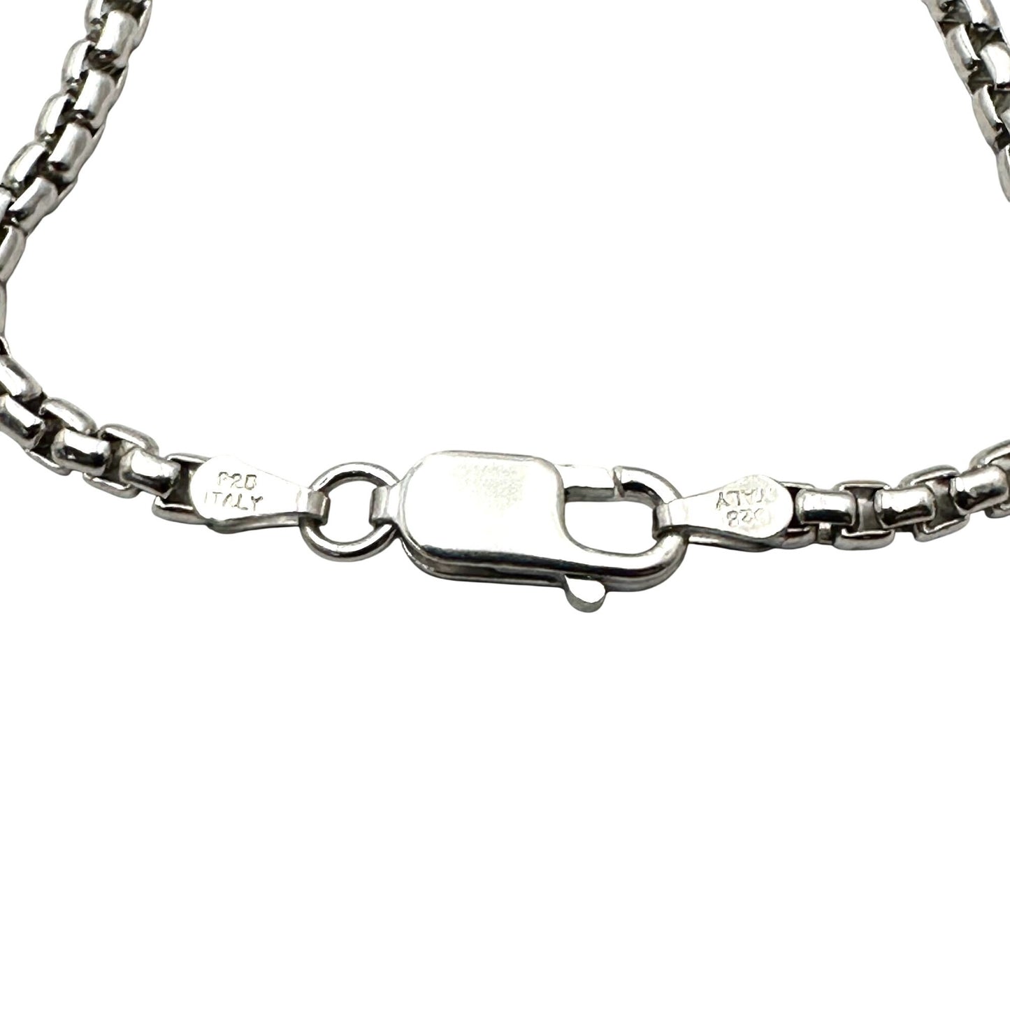 Italy Sterling Silver Korean Link 4mm Chain Necklace 20 Inch
