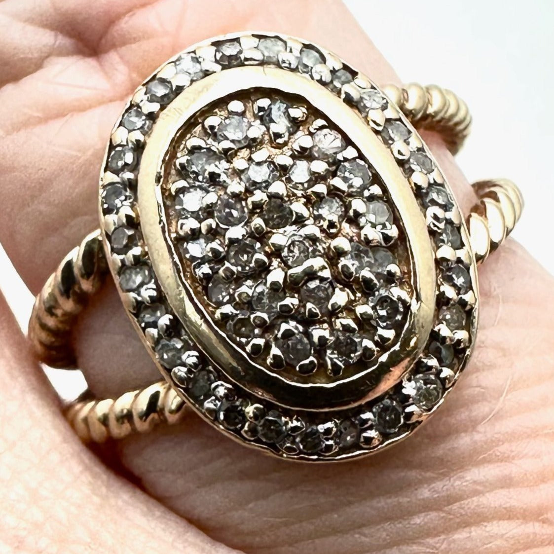 14k Gold Diamond cluster ring