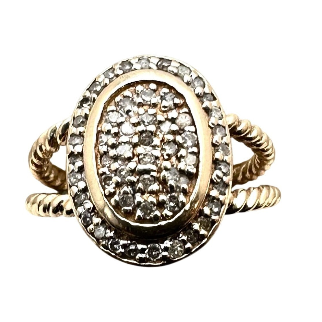 Vintage 14K Yellow Gold Diamond Cluster Ring 5 Grams Size 7