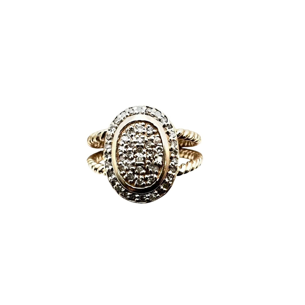 Vintage 14K Yellow Gold Diamond Cluster Ring 5 Grams Size 7