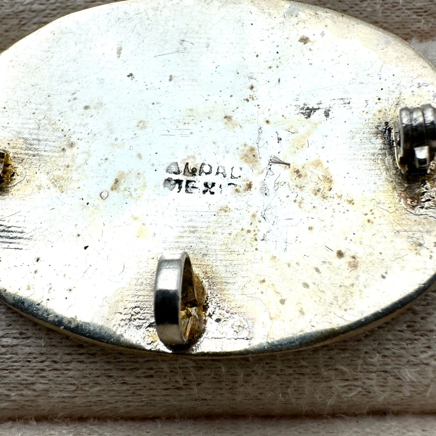 Vintage Mexico Inlay Gemstone Sterling Silver Pin Pendant Shooting Star Design