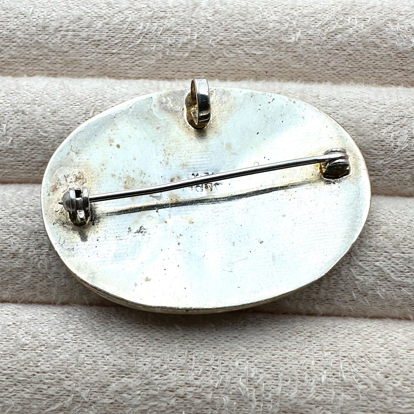 Vintage Mexico Inlay Gemstone Sterling Silver Pin Pendant Shooting Star Design
