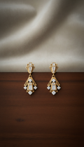 Emerald Drop Earrings with Gold Filigree