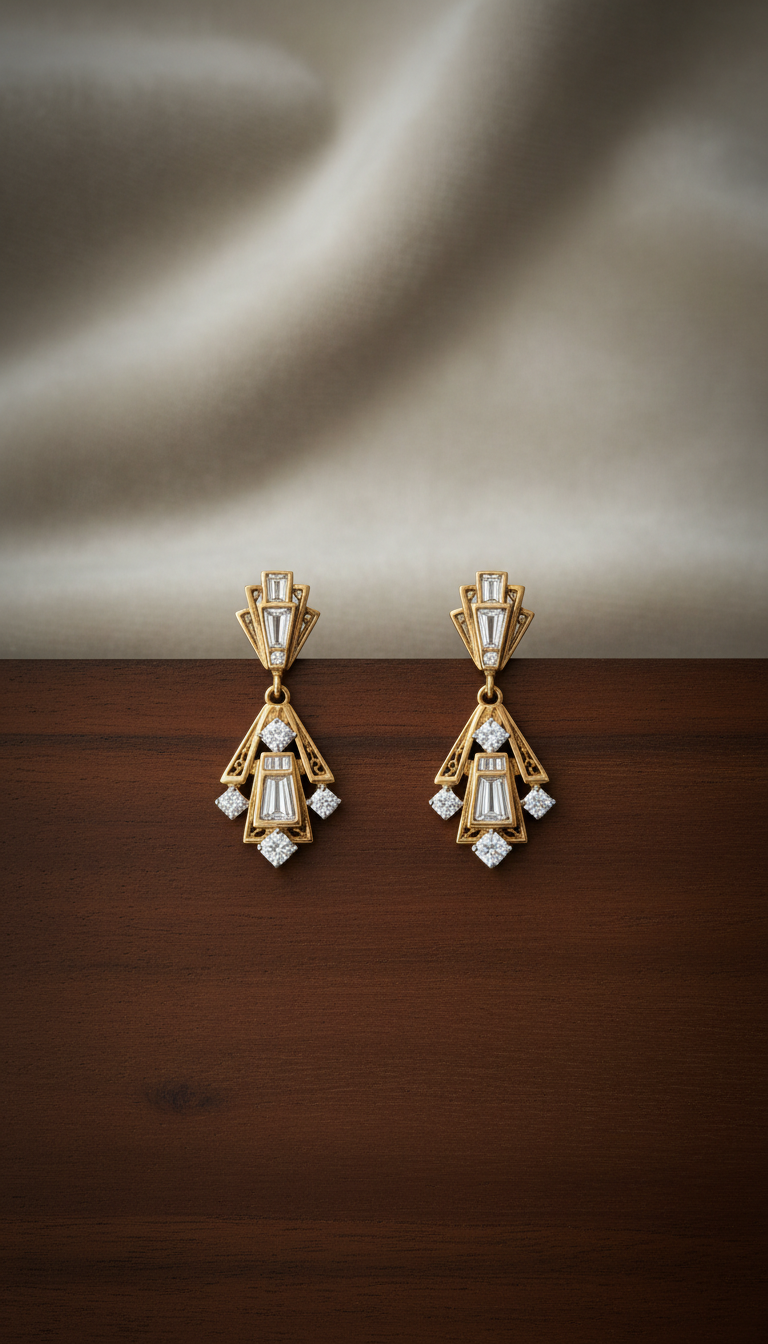 Emerald Drop Earrings with Gold Filigree