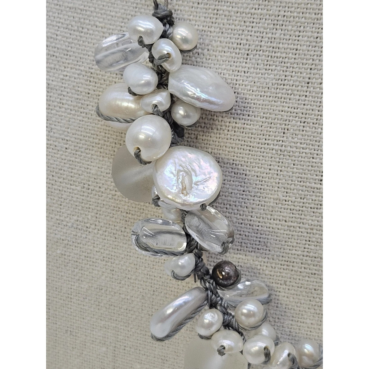 Silpada Sterling Silver Pearl Glass Quartz Bead Necklace N2189