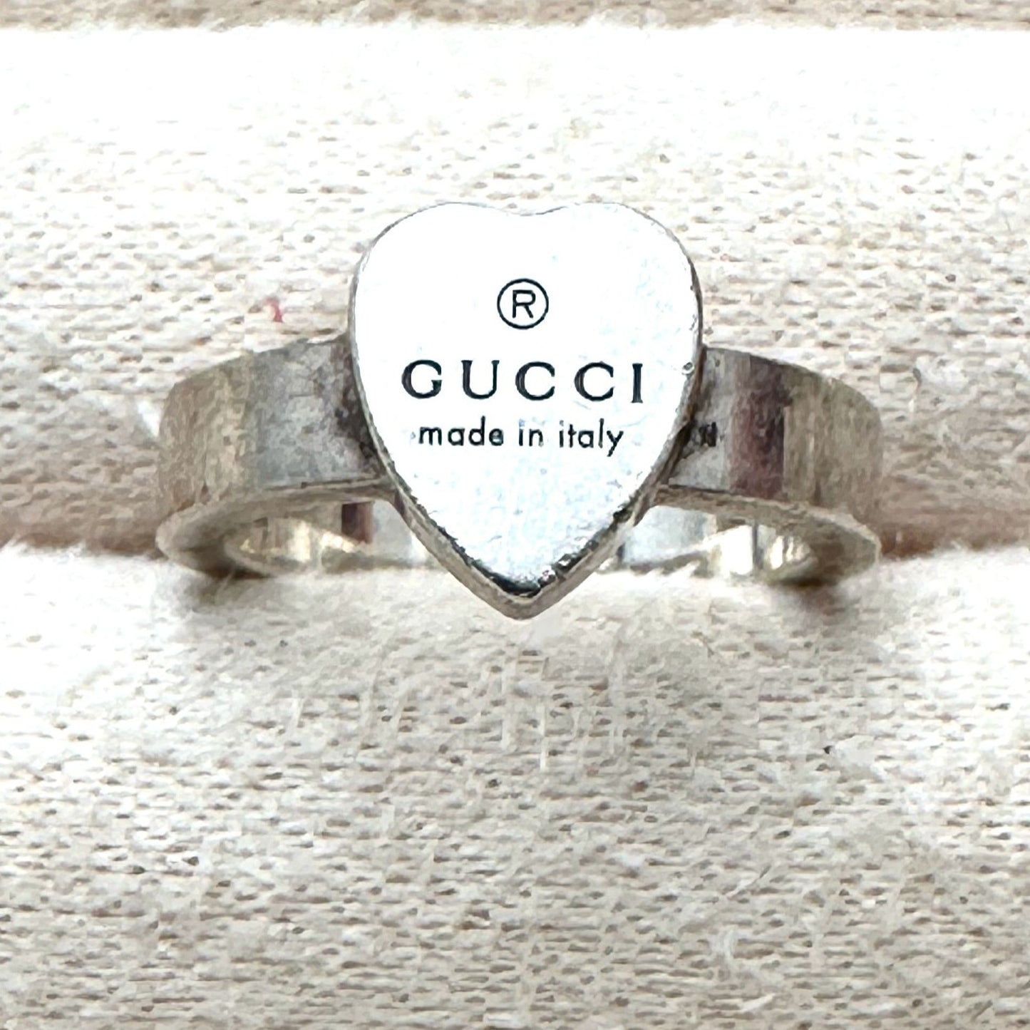 Gucci Heart Ring Sterling Silver Size 4.5 Petite Size Designer
