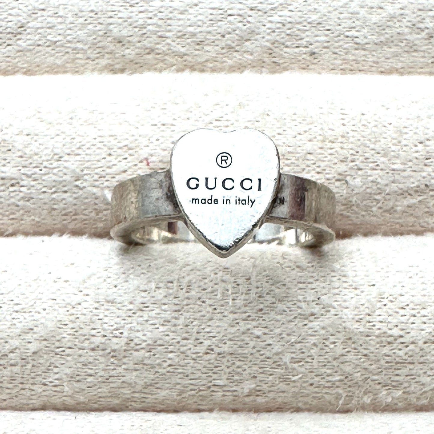 Gucci Heart Ring Sterling Silver Size 4.5 Petite Size Designer
