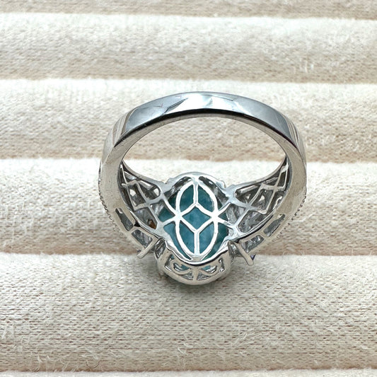 Chuck Clemency Ring Larimar Tanzanite Sterling Silver Size 8