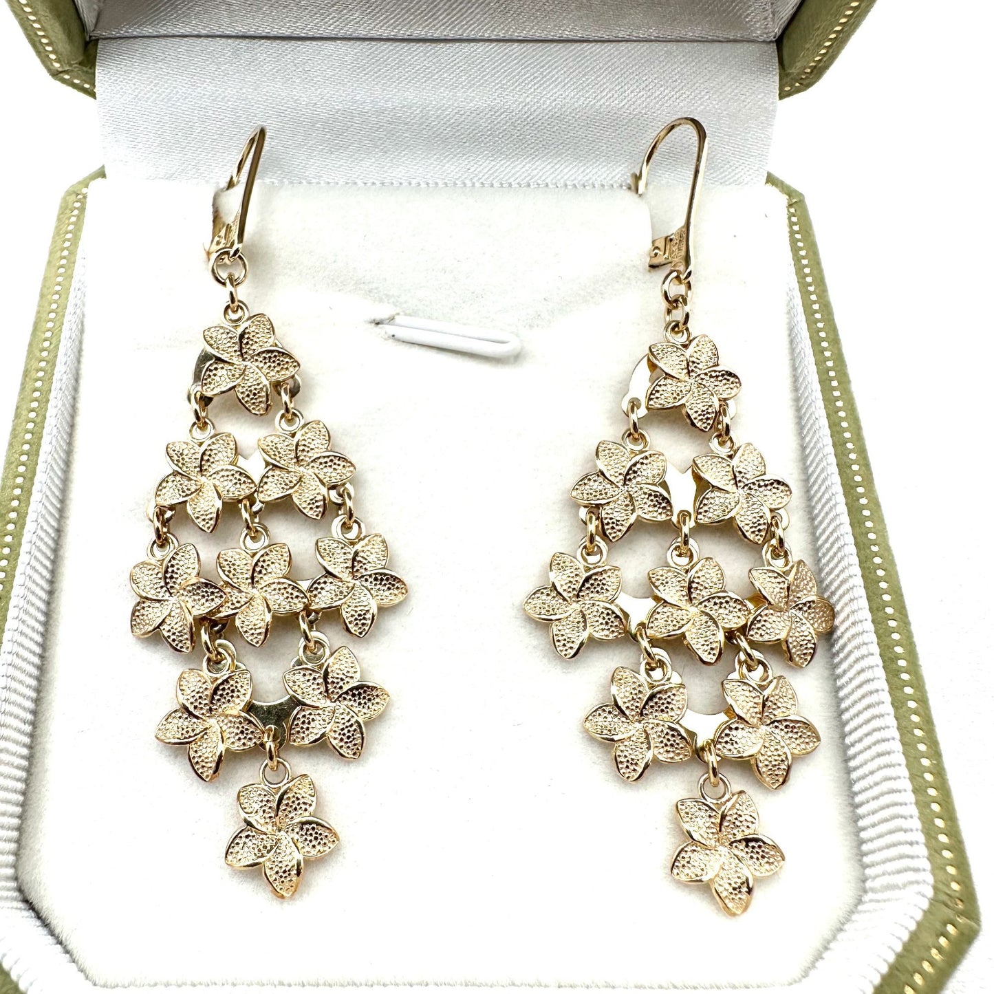 Atasay Gold Plated Sterling Silver Pierced Chandelier Earrings 2.5"
