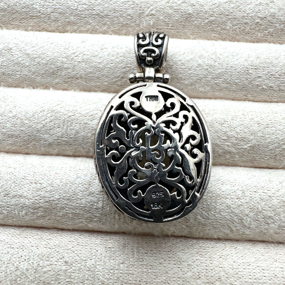 Prasiolite 18K Gold Sterling Silver Pendant 1.5 Inch Luxury