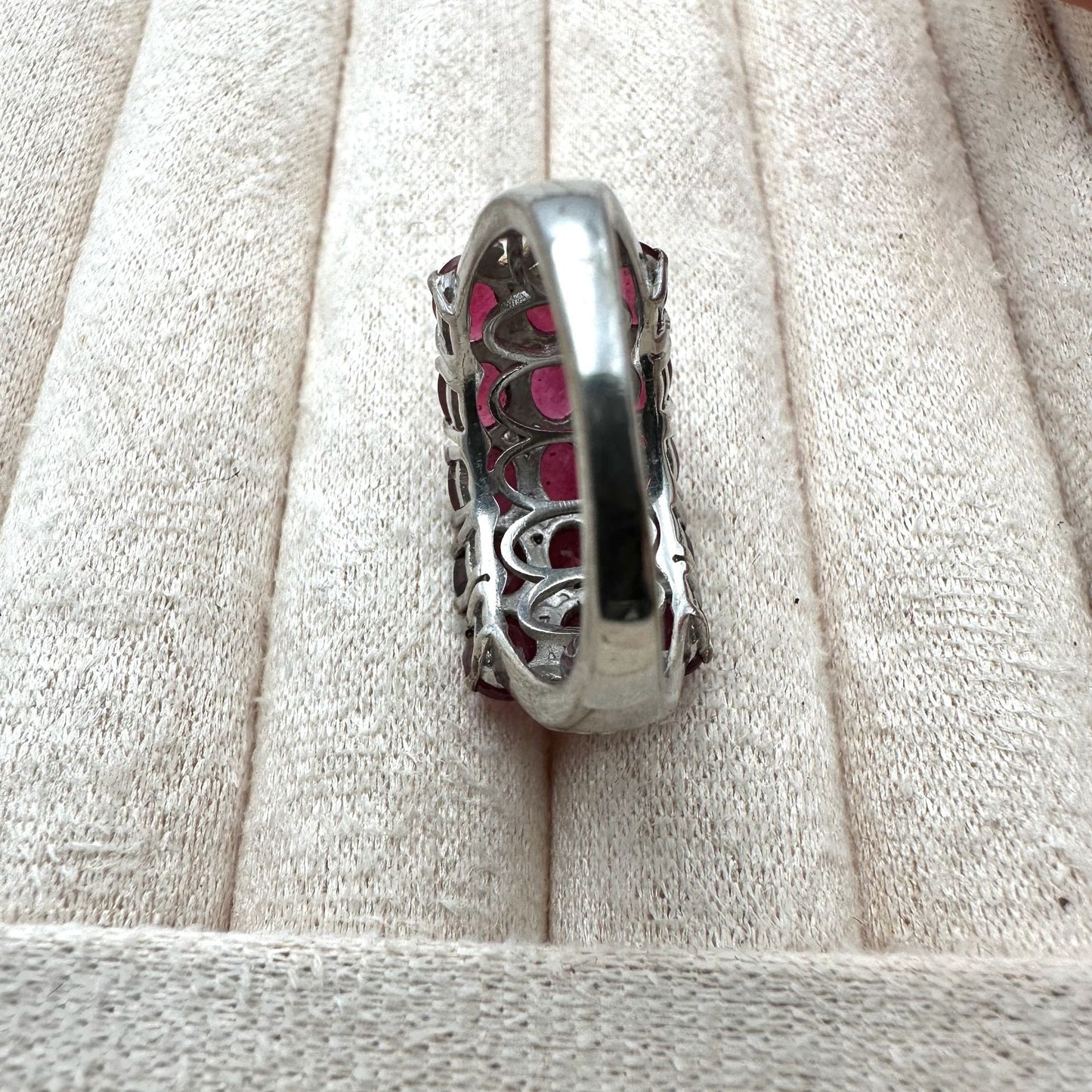 Chuck Clemency Ruby Cluster Ring Sterling Silver Gold Accents Size 8