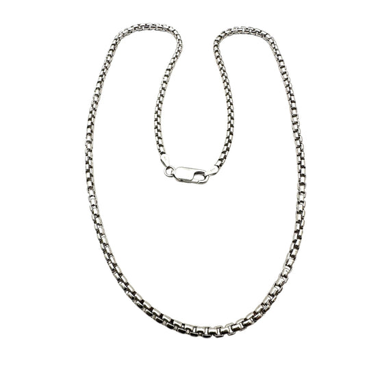 Italy Sterling Silver Korean Link 4mm Chain Necklace 18 Inch