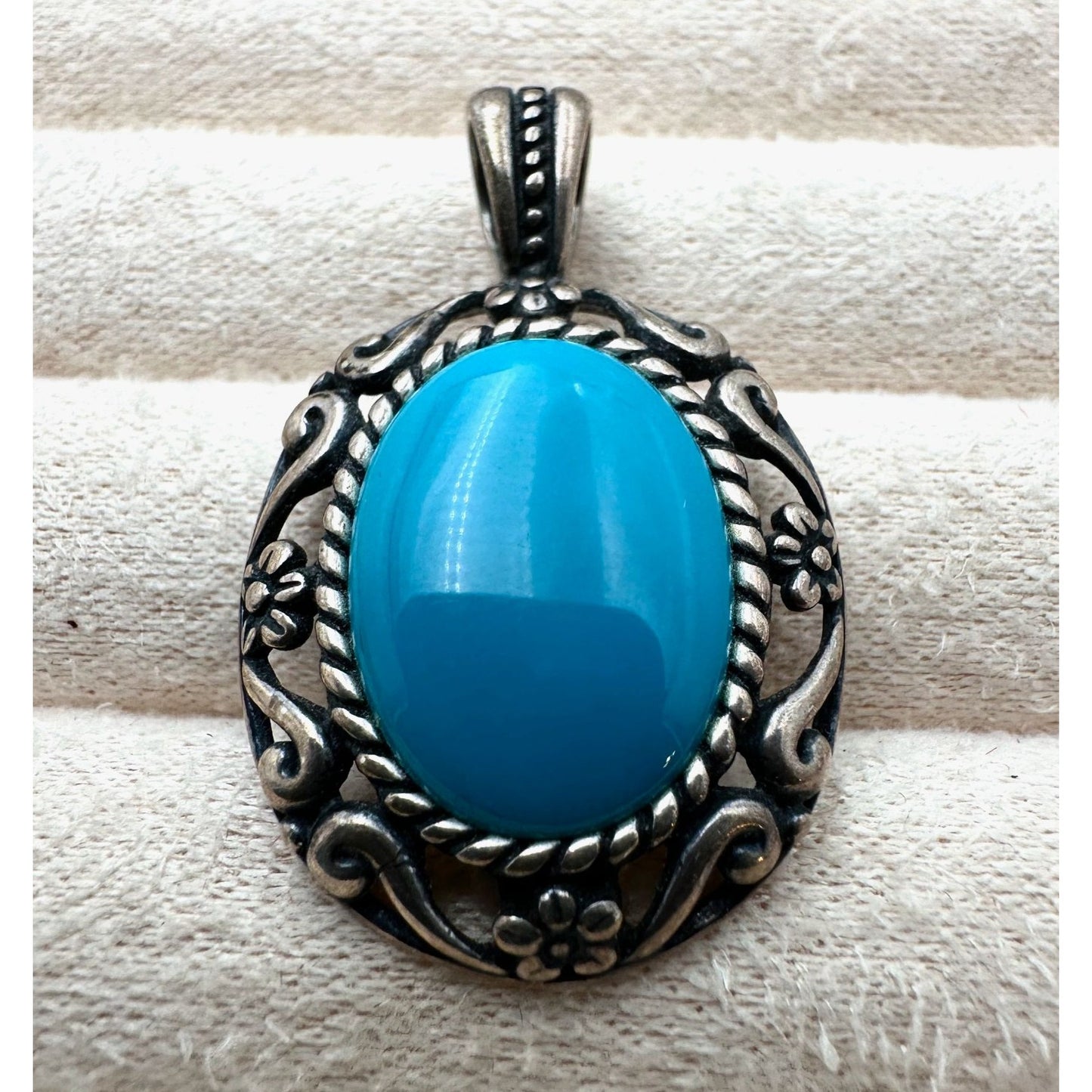 carolyn pollack sleeping beauty turquoise sterling silver pendant