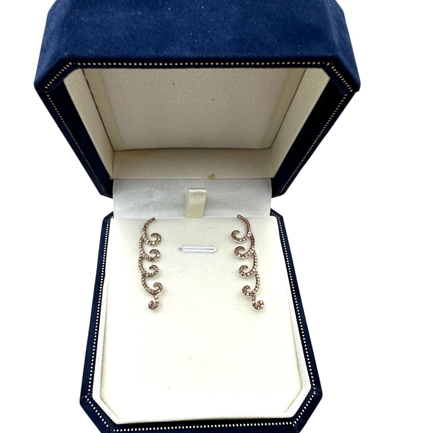 Yellow Diamond Sterling Silver Pierced Earrings 1.5 Inch