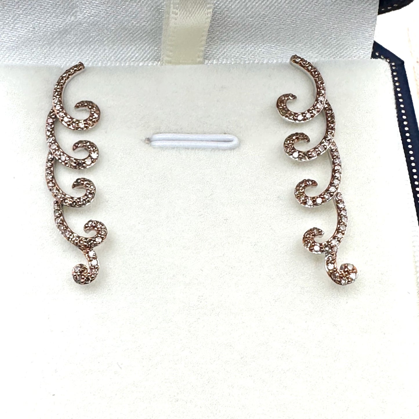 Yellow Diamond Sterling Silver Pierced Earrings 1.5 Inch